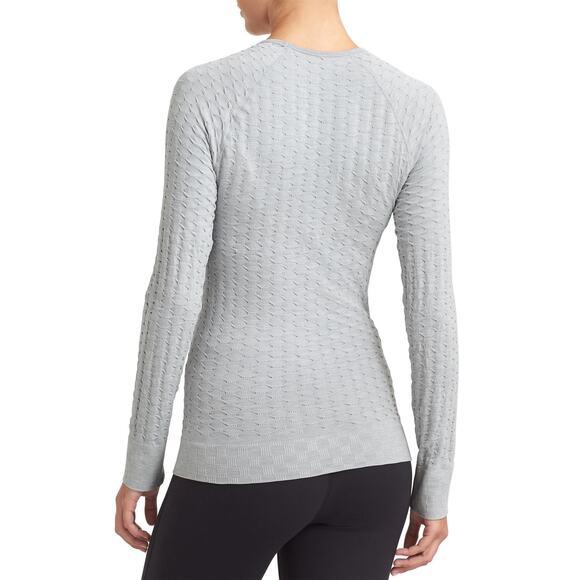 ATHLETA Epitomize Top Light Grey Heather Long Sleeves Textured Active Women's L - Picture 4 of 12